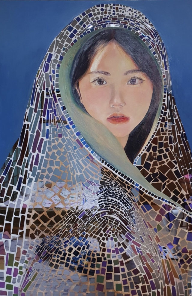 권우석, 소녀, Mixed media, 97.0x145.5cm, 2023.