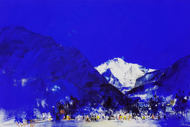 김상용, 융프라우(Jungfrau), mixed on paper, 90.9x65.1cm, 2019.