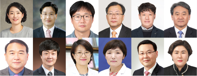 사진 상단 왼쪽부터 시계 방향으로 조연정, 배종섭, 손인준, 손호상, 김성겸, 박병대, 임지영, 정호윤, 송경은, 박지영, 이원재, 이동운 교수. 경북대 제공