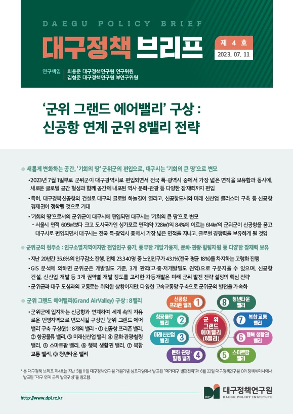 대구정책브리프 제4호. 대구정책연구원 제공