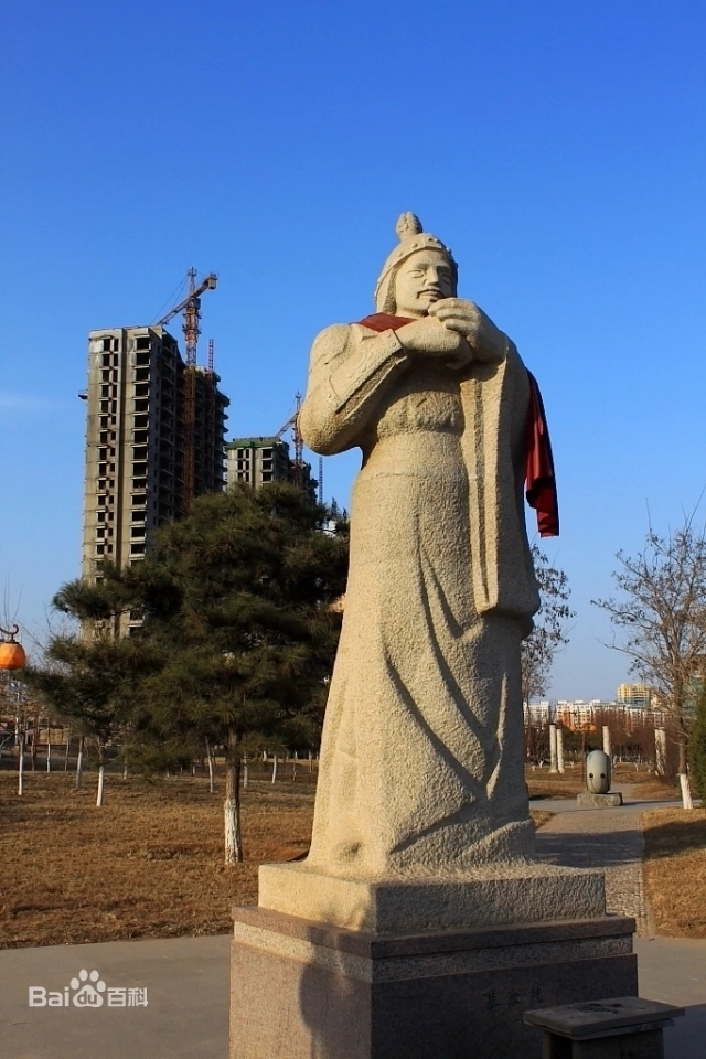 발해조선의 옛 땅에서 전연국을 세운 모용황의 동상.