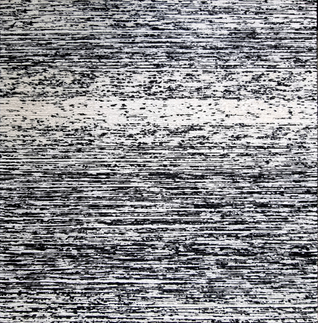 차계남, Untitled, 2022, 122x122x5.5cm, Korean ink on Korean paper.