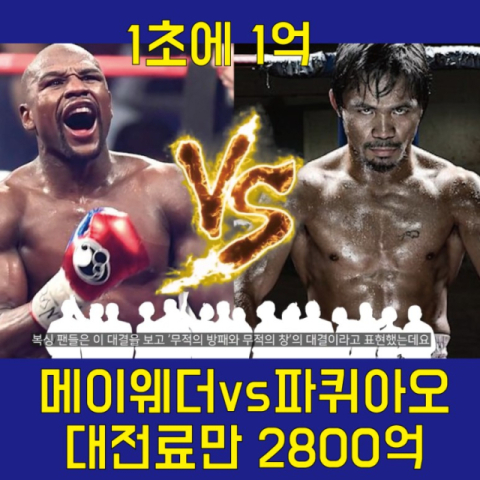 [World No.1]<59>‘세기의 대결’ 메이웨더 Vs 파퀴아오 대전료 2천800억원