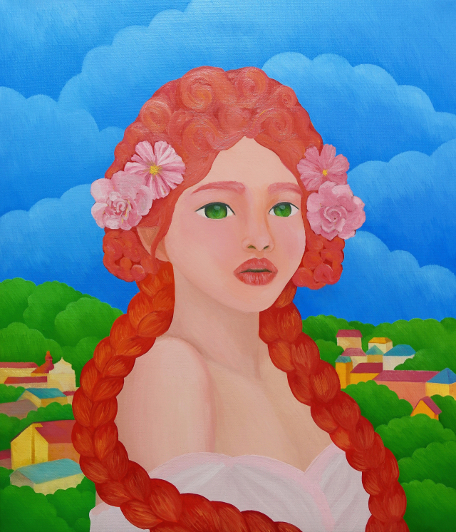 마리아, Dear Ukraine, 45.5×53cm, Oil on canvas, 2023.