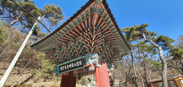 대구 달성군 옥포읍 용연사로 들어갈 때 만나는 일주문인 자운문이 25일 문화재청으로부터 국가지정문화재 보물로 지정 예고됐다. 문화재청 제공.