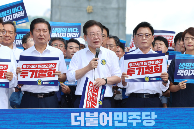 더불어민주당 이재명 대표가 25일 오전 서울 종로구 광화문광장에서 