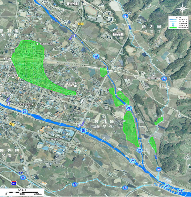 영주 풍기지구 풍수해 생활권 종합 정비사업 위치도. 영주시 제공