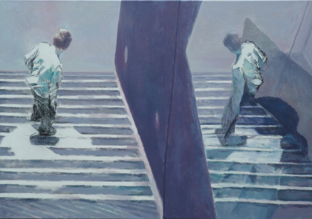 장혁동, 마주하다, 2023, oil on canvas, 84x120cm.