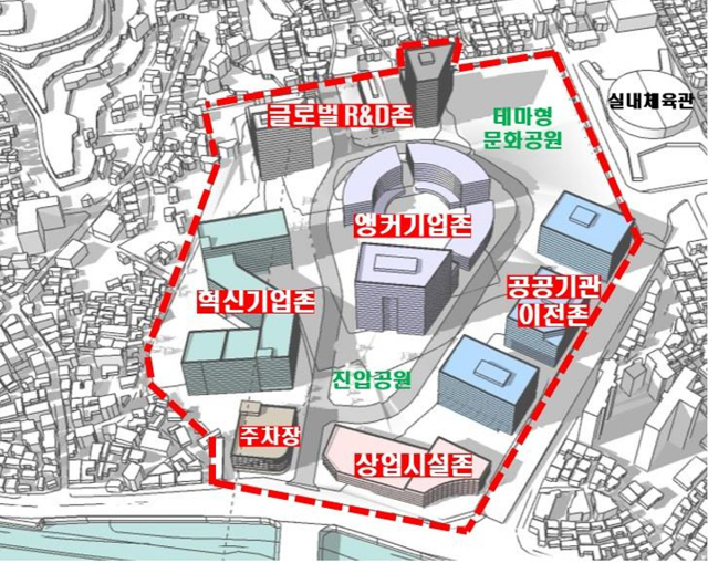 대구 북구 산격동 옛 경북도청 일원 내 도심융합특구 조성 구상도. 대구시 제공