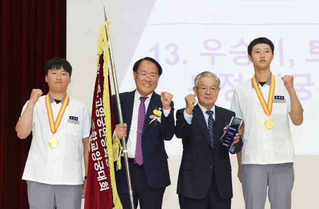 지난 26일 오후 경북고등학교 체육관에서 2023년 야구부와 양궁부 전국대회 우승 축하 환영식이 열렸다. 대구시교육청 제공