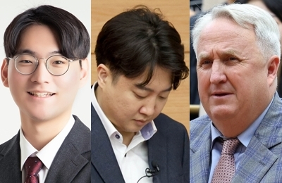 강사빈, 이준석, 인요한. 강사빈 국민의힘 상근부대변인 페이스북, 연합뉴스