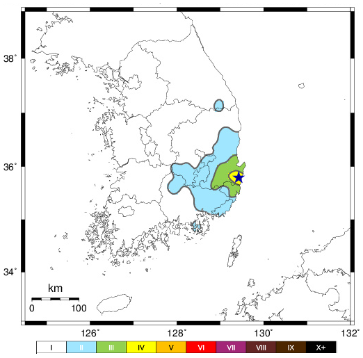 30일 오전 4시 55분 25초쯤 경북 경주시 동남동쪽 19km 지역에서 규모 4.0(4.3에서 하향 조정)의 지진이 발생했다. 기상청