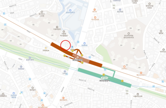 서울 용산구 6호선·경의중앙선 효창공원앞역 및 식당 위치. 네이버 지도