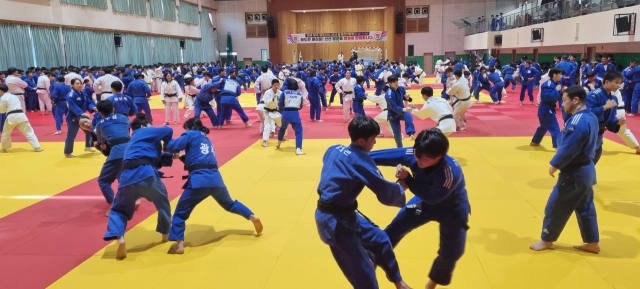 경북 구미 선산체육관에서 전국 우수 유도선수들이 8일부터 13일까지 동계 전지훈련을 실시한다. 구미시 제공