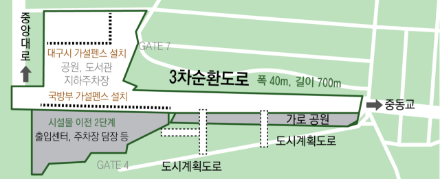 3차순환도로(캠프워커~비상활주로)건설 사업 위치도. 대구시 제공