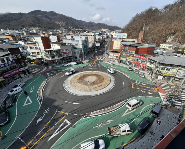 김천시 용암 회전교차로 모습. 김천시 제공