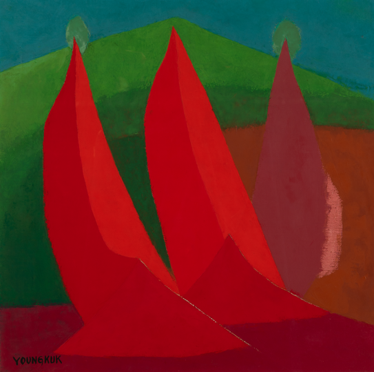 유영국, 山, 1970년대, 캔버스에 유채, 62.5x62cm