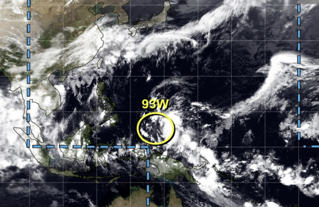 5월 22일 기준 미국 합동태풍경보센터(JTWC, Joint Typhoon Warning Center) 감시 93W 열대요란
