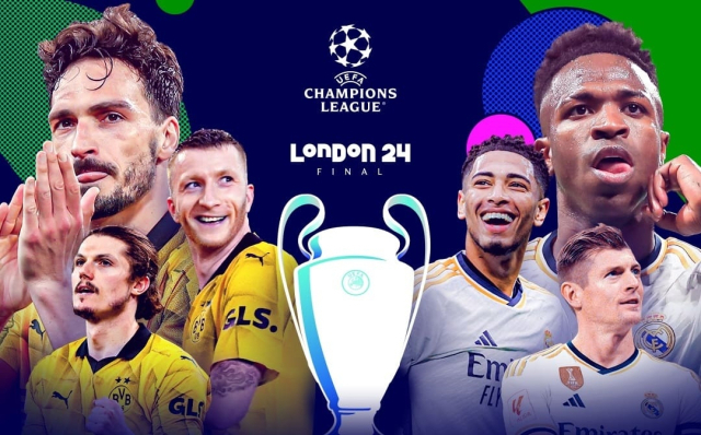 도르트문트와 레알 마드리드가 맞붙는 UEFA UCL 결승전 홍보 이미지. SPOTV 제공