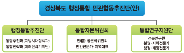 행정통합 민관합동추진단 조직도