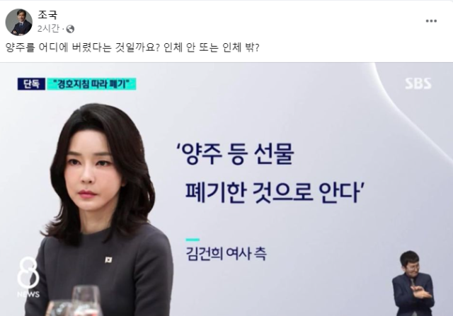 조국 의원 페이스북 캡처