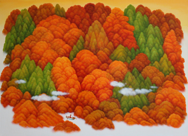 노혜영, fluffy forest-landscape3, 72.5x53cm, oil on canvas, 2024