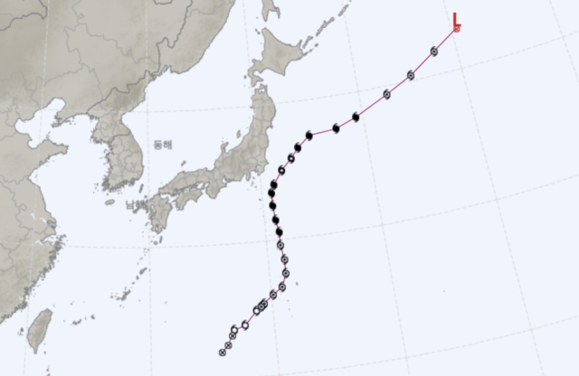 7호 태풍 암필 최종 경로. 기상청