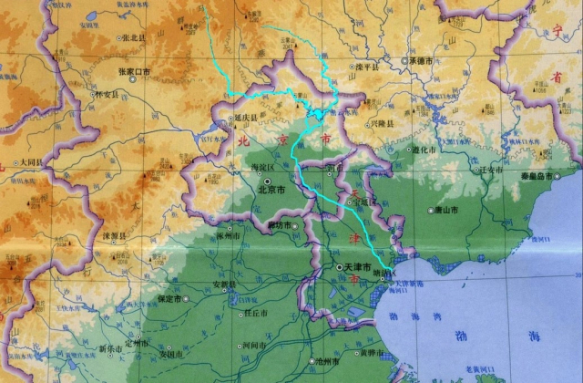 고조선의 수도였던 진황도시 노룡현 서쪽에 조백하가 있다. 지금의 조백하가 고대의 패수다. 조백하에서 훨씬 더 서쪽에 하북성 보정시가 보인다.