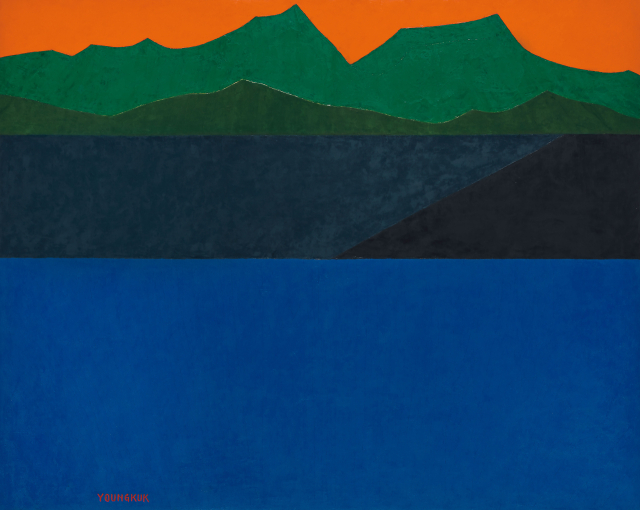 Lot. 41, 유영국, 1916-2002, Work, oil on canvas, 129.5×162cm(100), 1985. 서울옥션 제공