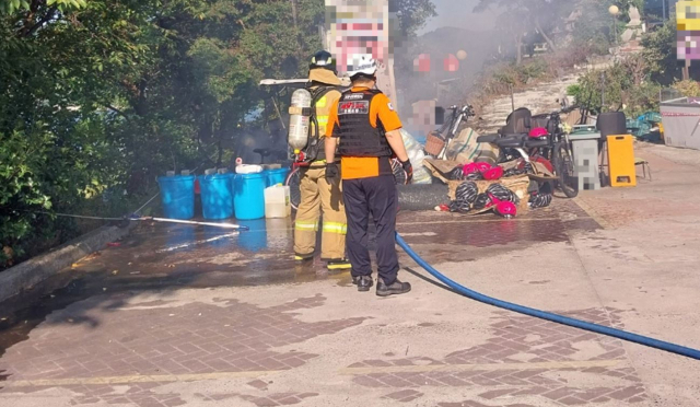 경주 보문관광단지 전동 카트·자전거 화재 현장. 경북소방본부 제공