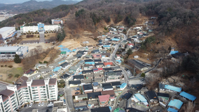 영주1동 숫골지구 항공사진. 영주시 제공