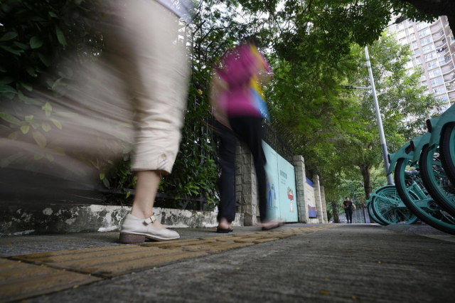 일본인학교 초등생이 괴한의 습격을 받은 사건 현장 주변. 연합뉴스