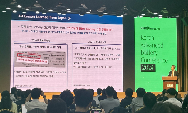 강석훈 산업은행 회장이 24일 서울 강남구 한국과학기술회관에서 열린 2차전지 전문 콘퍼런스 