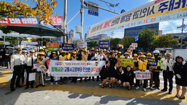 어르신 교통사고 예방 캠페인 모습. 대한노인회 대구시연합회 제공