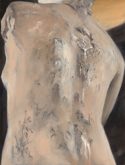 배종헌, 비너스의 등 Venus_s back, 2024, Oil on birch plywood, 37.2x28cm.