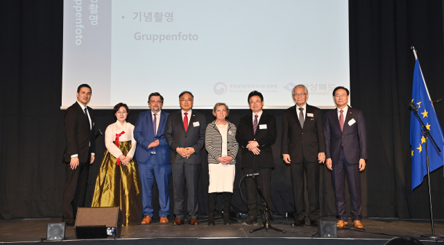 주독 한국대사관 본 분관에서 열린 박 전 대통령 방독 60주년 기념 및 국경일 리셉션. 경북도 제공.