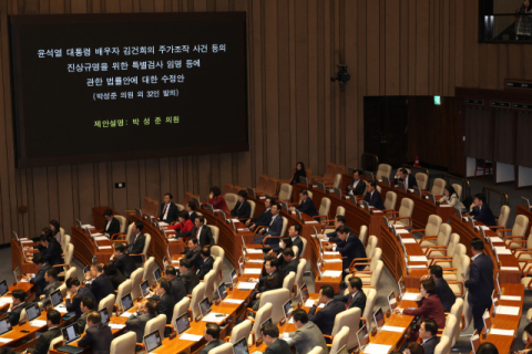 [속보] '김건희 특검법' 국회 본회의 통과…여당 표결 불참