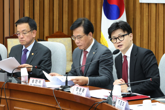 국민의힘 한동훈 대표가 21일 오전 서울 여의도 국회에서 열린 