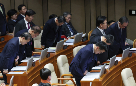 한덕수와 국무위원들 