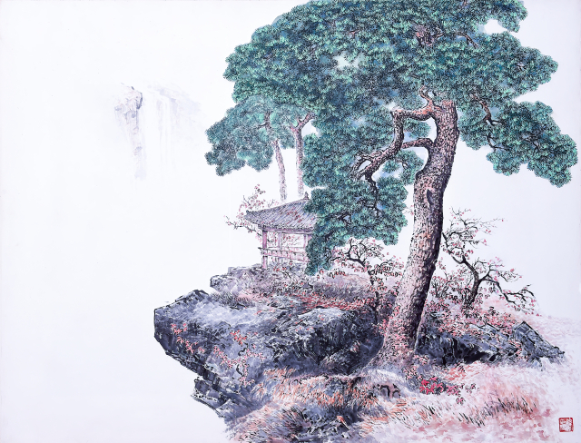 손광식, 신선놀음, 화선지에 수묵담채, 112×145cm