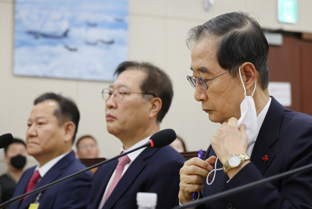 한덕수 국무총리가 22일 국회에서 열린 