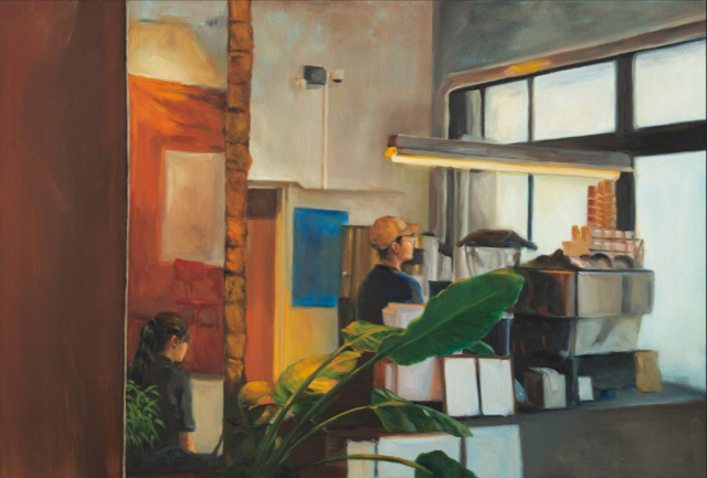 노민지, Somyeong coffee bar, 2024, oil on canvas, 80.3x116.8cm