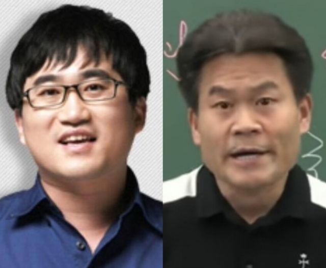 한국사 강사 강민성(왼쪽)씨와 전한길씨.페이스북, 유튜브