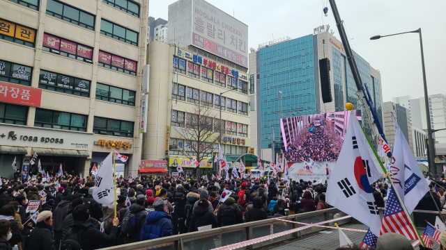 15일 오후 2시쯤 찾은 광주 금남로 일대. 보수 성향 개신교 단체 