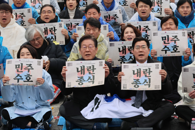 더불어민주당 이재명 대표가 1일 서울 종로구 안국동 사거리에서 열린 