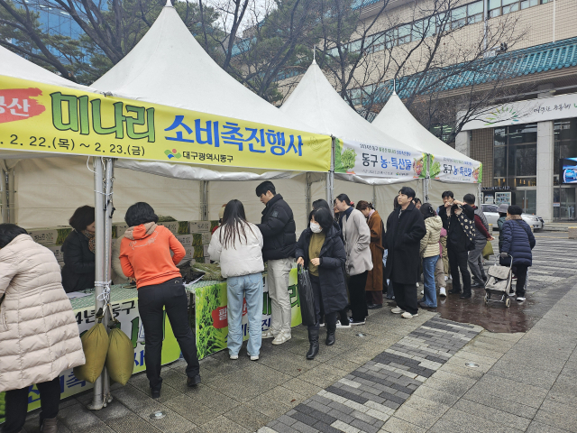 대구 동구는 봄철 지역농산물 소비촉진을 위해 6일부터 7일까지 이틀간 구청 열린마당에서 2025 동구 농특산물 판매행사를 추진한다고 밝혔다. 동구청 제공