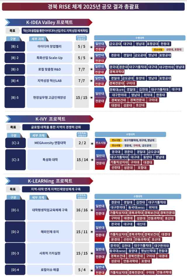 경북 RISE체계 2025년 공모결과